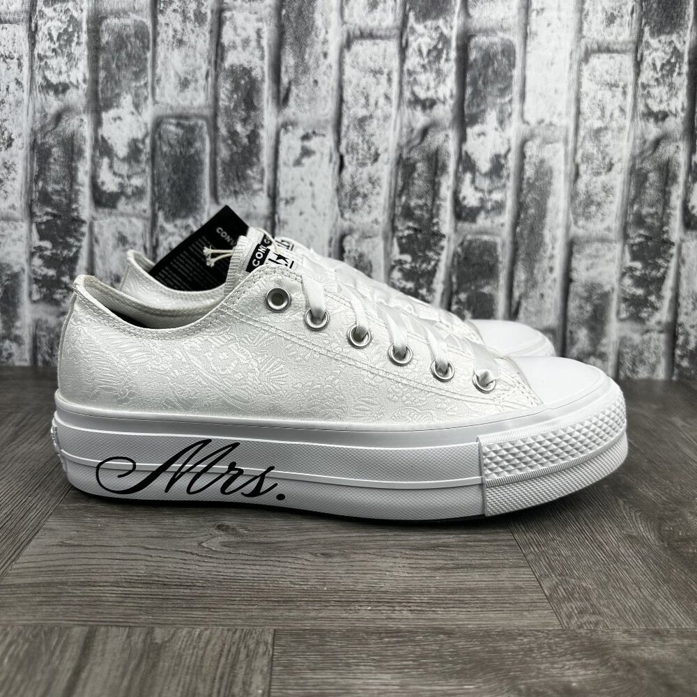 Converse Wedding Chucks A02257C Women size 8 White Lace Causal Sneaker